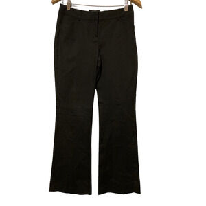 Body By Victoria Womens Size 2 Flare Pants Black Mid Rise Stretch Pockets